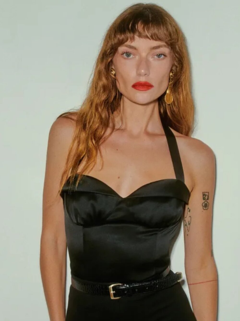 Reformation Larisa Top, Black Satin Halter, Corset Inspired- Size 4- Like New!